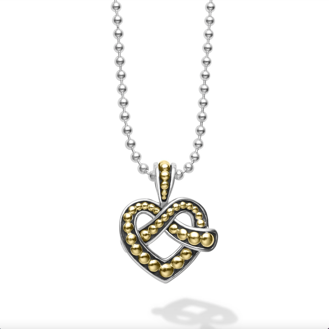 Beloved Two Tone Heart Pendant Necklace