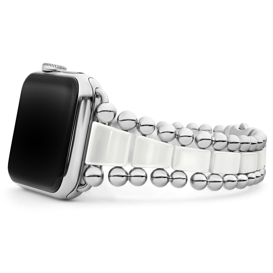 Smart Caviar White Ceramic Watch Bracelet, 42/44MM