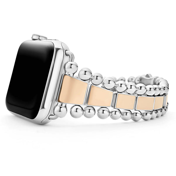 Smart Caviar 18K Rose Gold and Stainless Steel Watch Bracelet-42-45mm