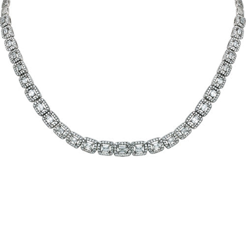 Princess Cut Diamond Necklace 18k White Gold (5.86 ct. tw.)