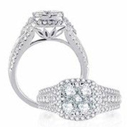 Invisible Setting Diamond Ring 14k White Gold (1.50 ct. tw.)