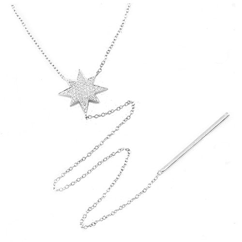 Diamond Star Drop Necklace