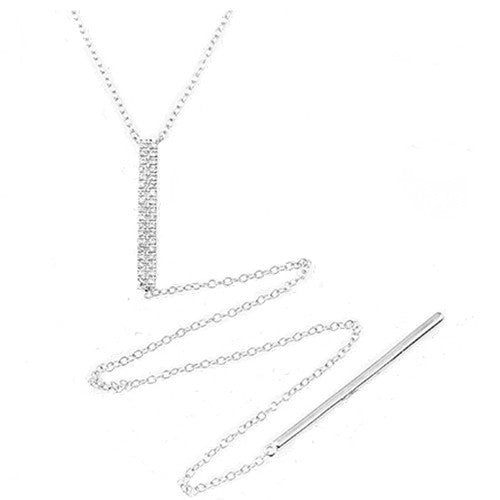 Diamond Bar Drop Necklace