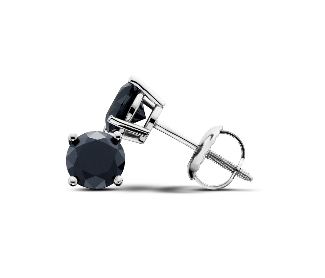 Olive Lab-Created Diamond Stud Earrings in 14K White Gold