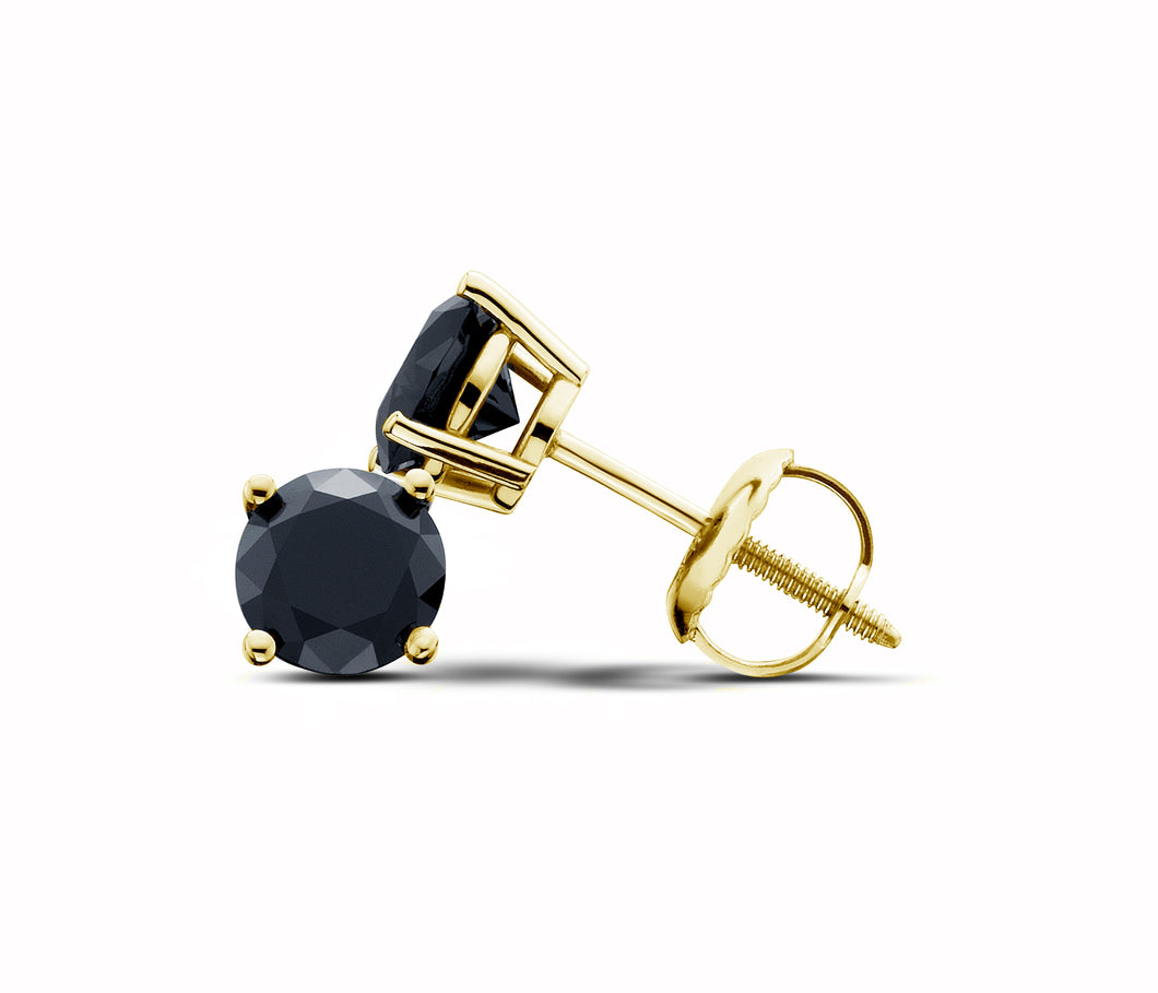 Olive Lab-Created Diamond Stud Earrings in 14K Yellow Gold