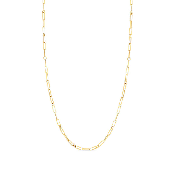 18K Fine Paperclip Link 34" Chain