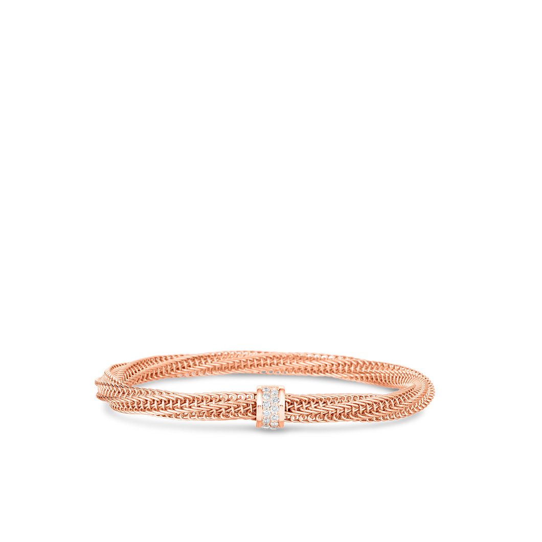 18K Rose Gold & Diamond Primavera Twist Bangle
