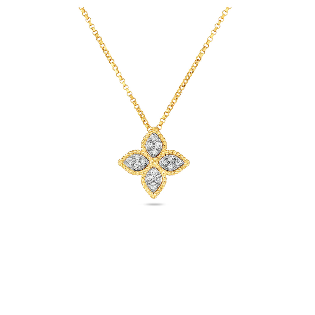 18K Yellow Gold Medium Pendant With Diamonds