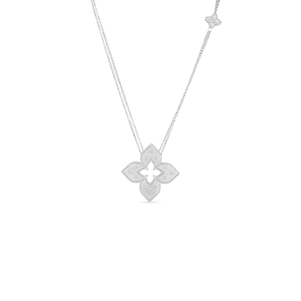 18K White Gold & Diamond Venetian Princess Medium Cut-Out Pendant