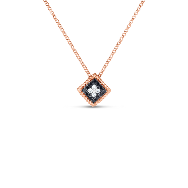 18K Rose Gold Palazzo Ducale Black & White Diamond Small Pendant