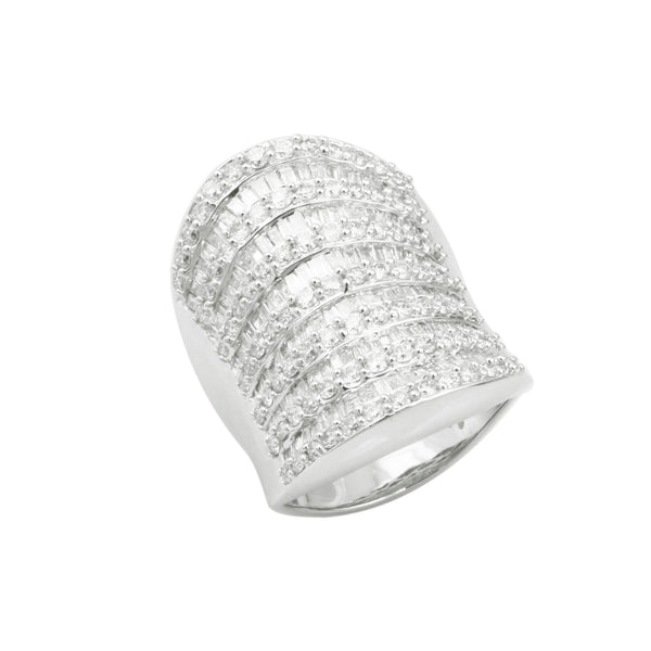 14K White Gold 3.00 CTW Multi-Row Diamond Band