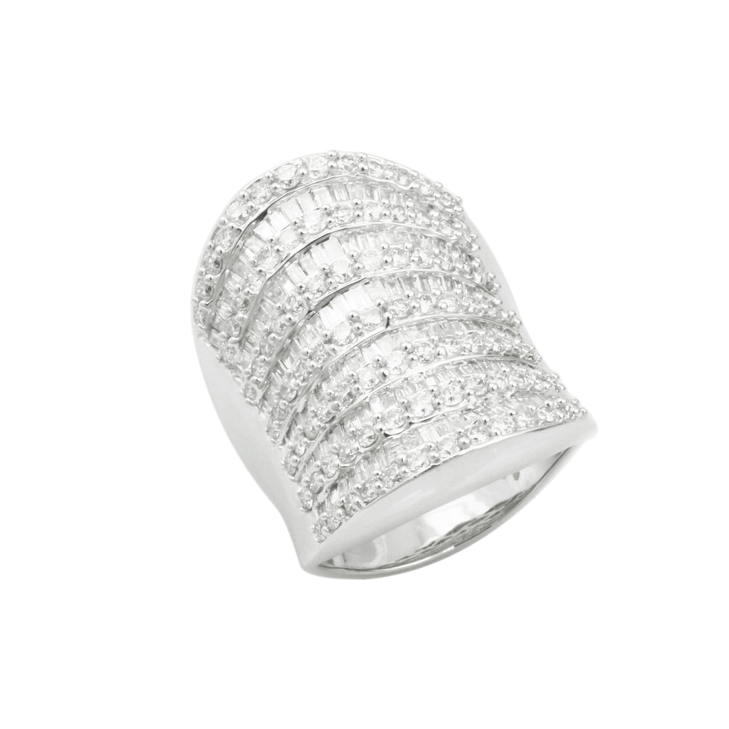 14K White Gold 3.00 CTW Multi-Row Diamond Band