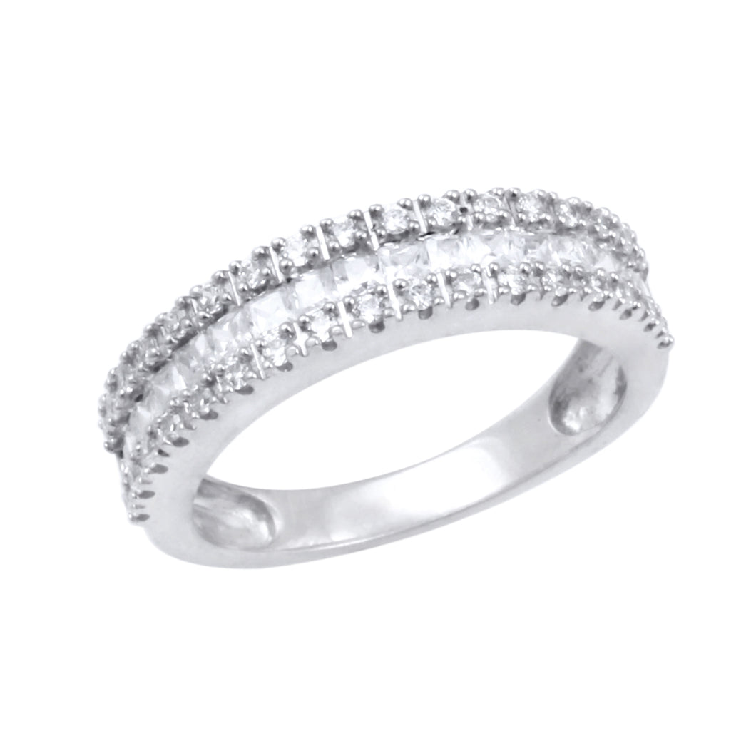 14K White Gold 1.00 CTW Diamond Channel and Prong Set Band