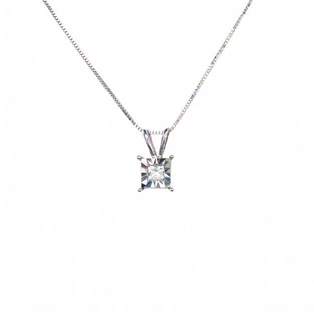 Square Miracle Setting Diamond Pendant