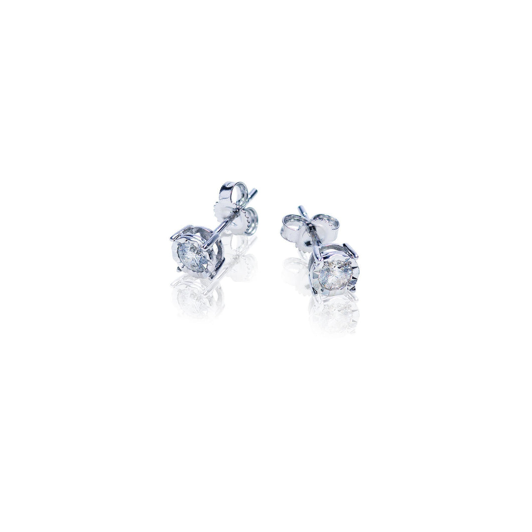 .35 CTW Miracle Setting Diamond Stud Earrings