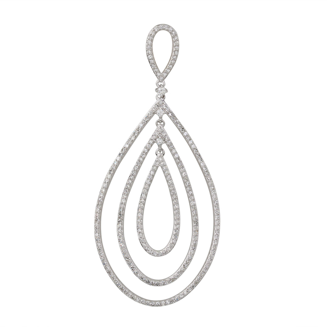 14K White Gold 1.00 CTW Diamond Teardrop Enhancer