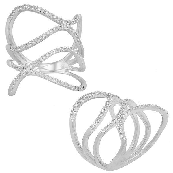 0.45 CTW Free Form Open Waves Diamond Band
