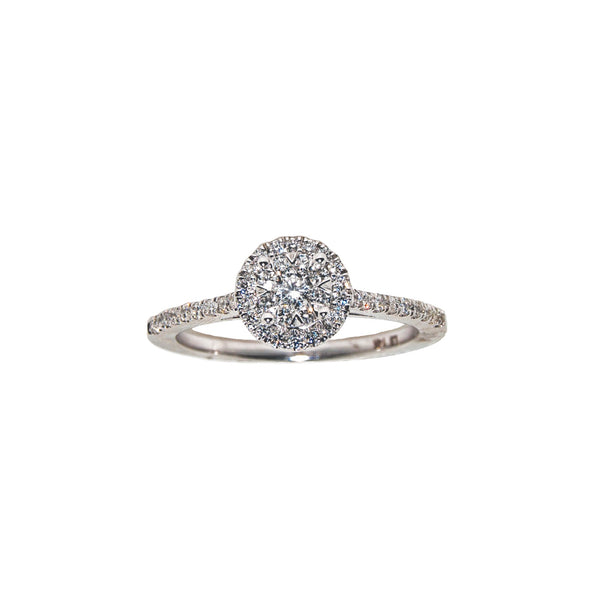 14K White Gold Round Diamond Cluster Ring (.35 ct. tw.)