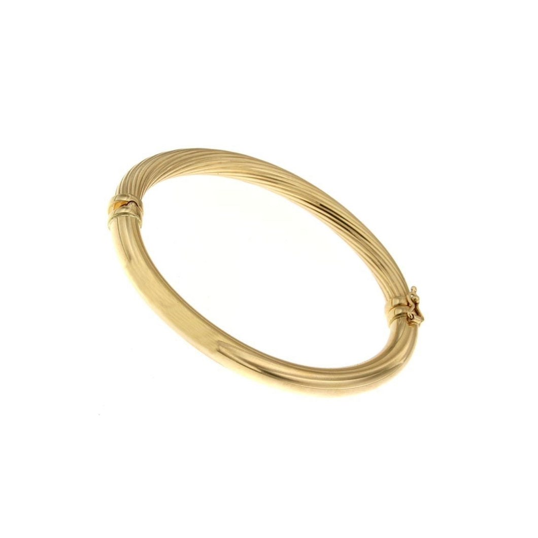 14K Yellow Gold Duel Finish Bangle