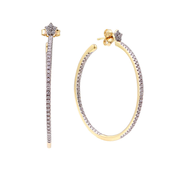 1.00 CTW In & Out Hoop Earrings