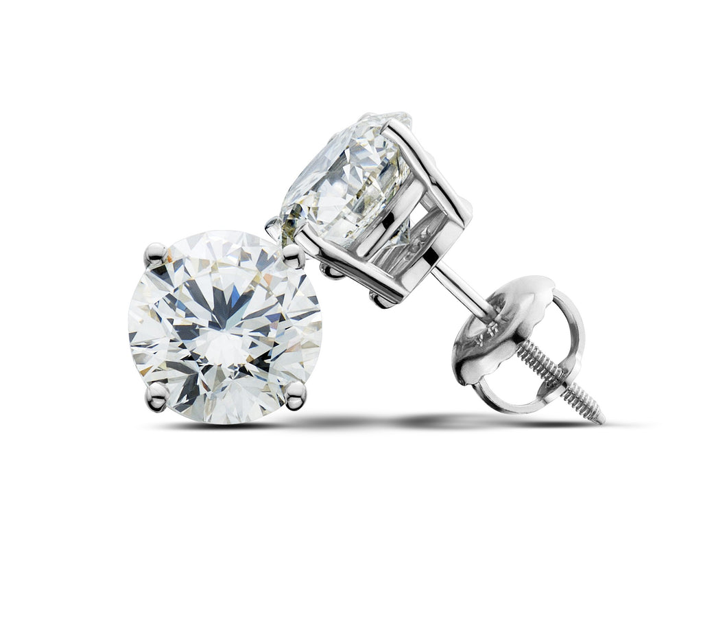 3.00CT TW Lab-Created Diamond Stud Earrings in 14K White Gold