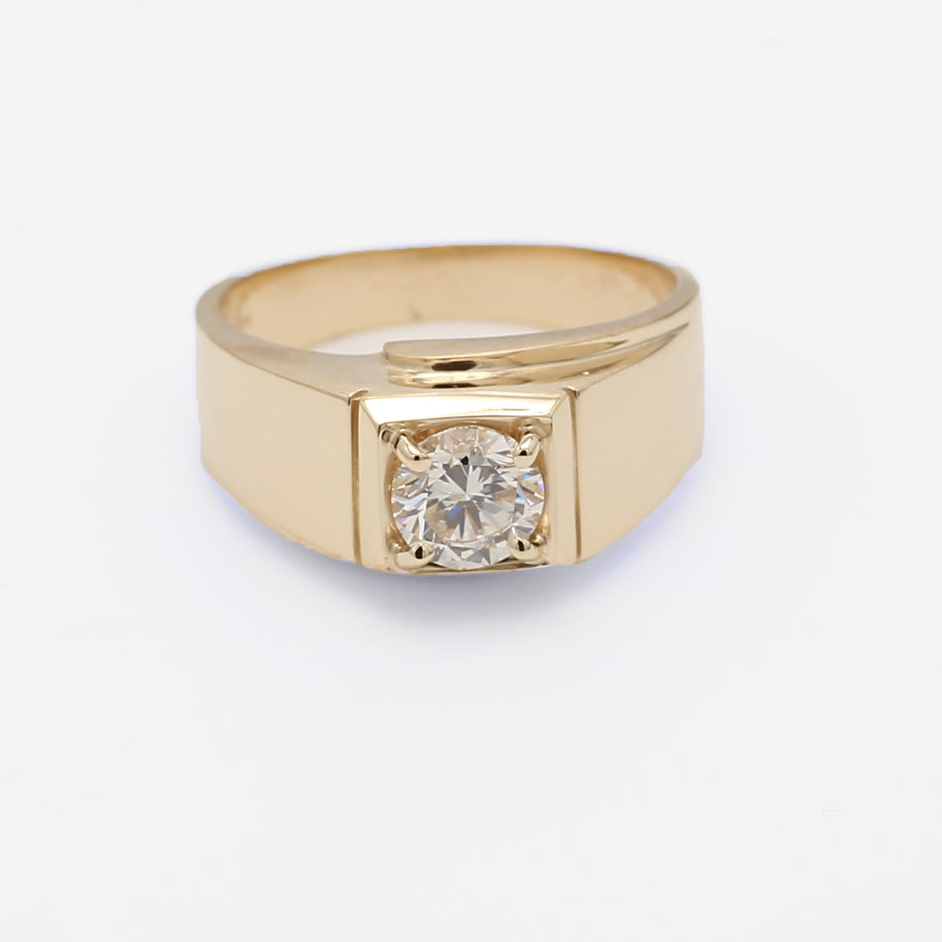 1.00CTTW Lab-Created Diamond Ring in 14K Yellow Gold Gents