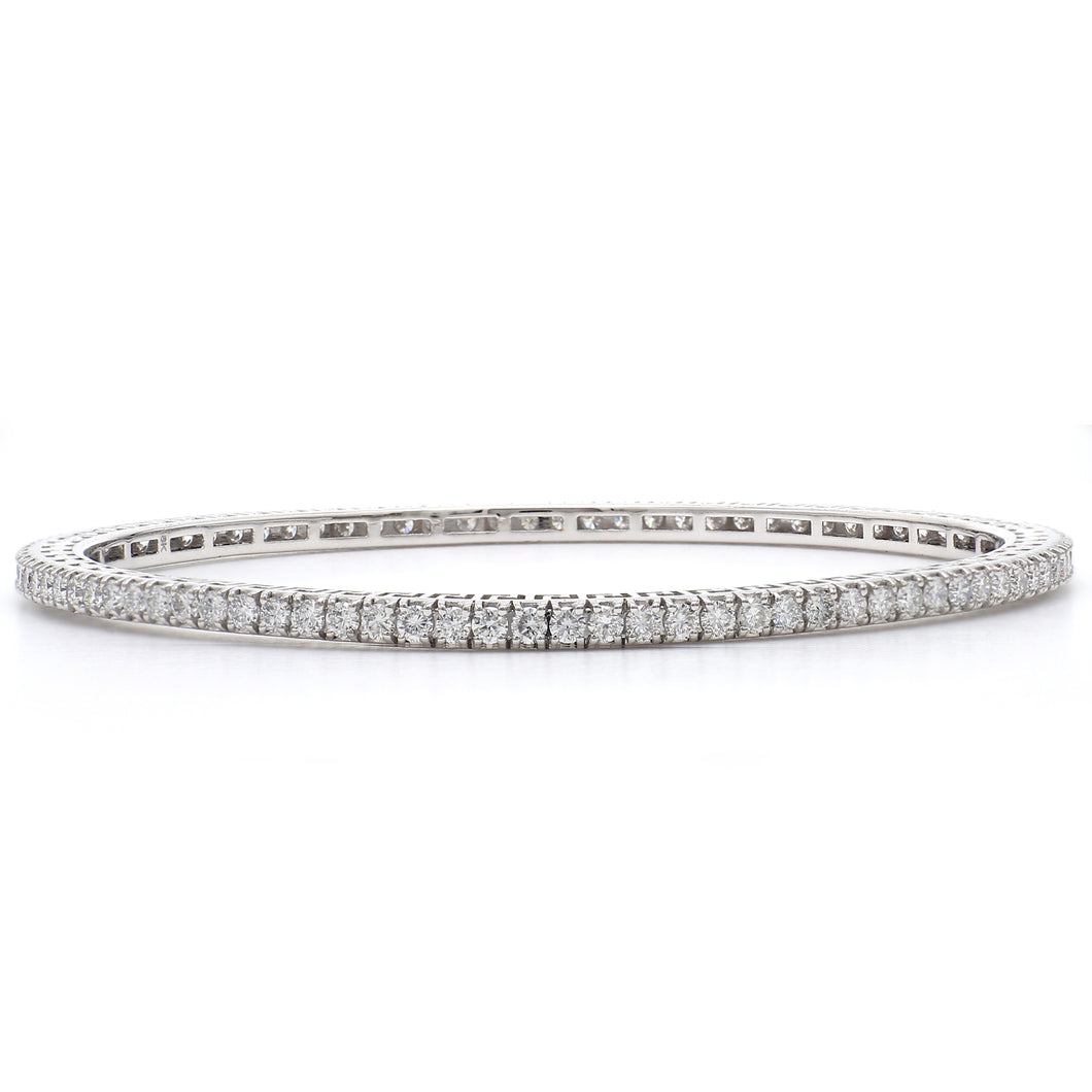 3.25CTTW Lab-Created Diamond Bangle in 18K White Gold
