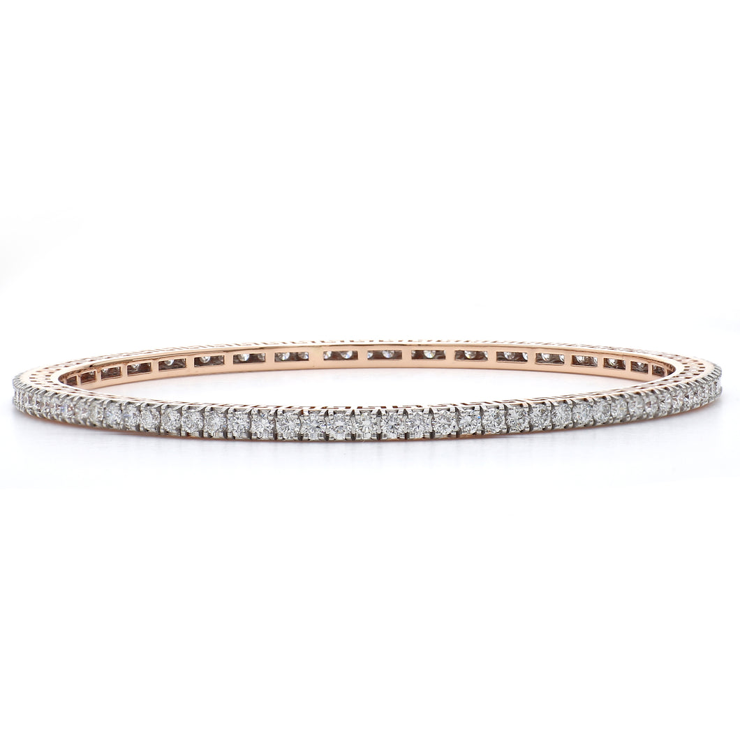 3.25CTTW Lab-Created Diamond Bangle in 18K Rose Gold