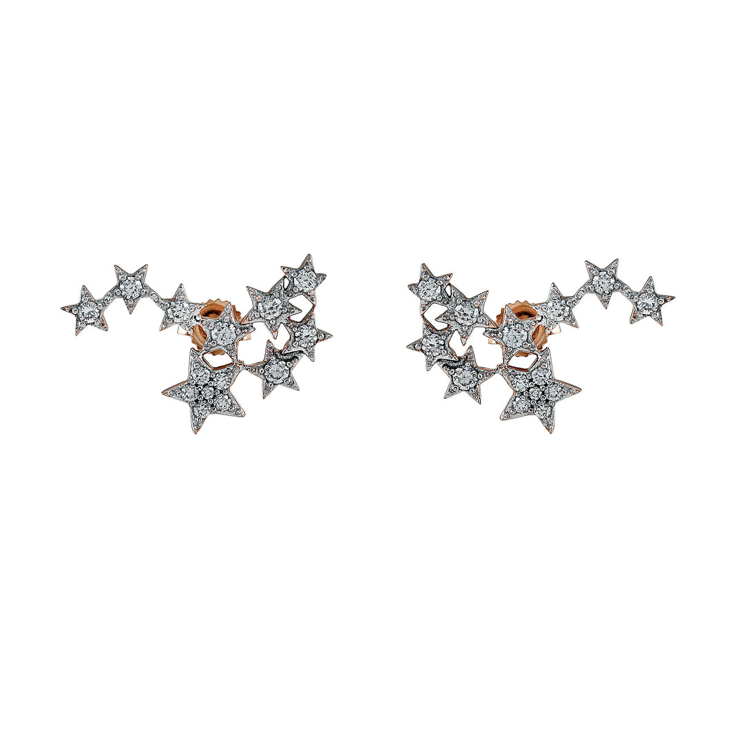 14K Rose Gold 0.50 CTW Diamond Floating Star Earrings