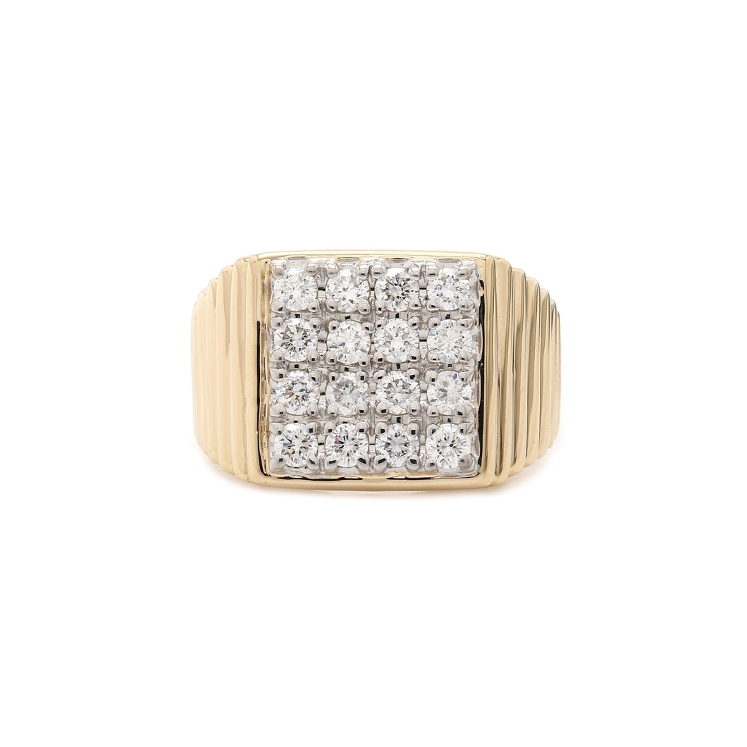 1.00CTTW Lab-Created Diamond Ring in 14K Yellow Gold Gents