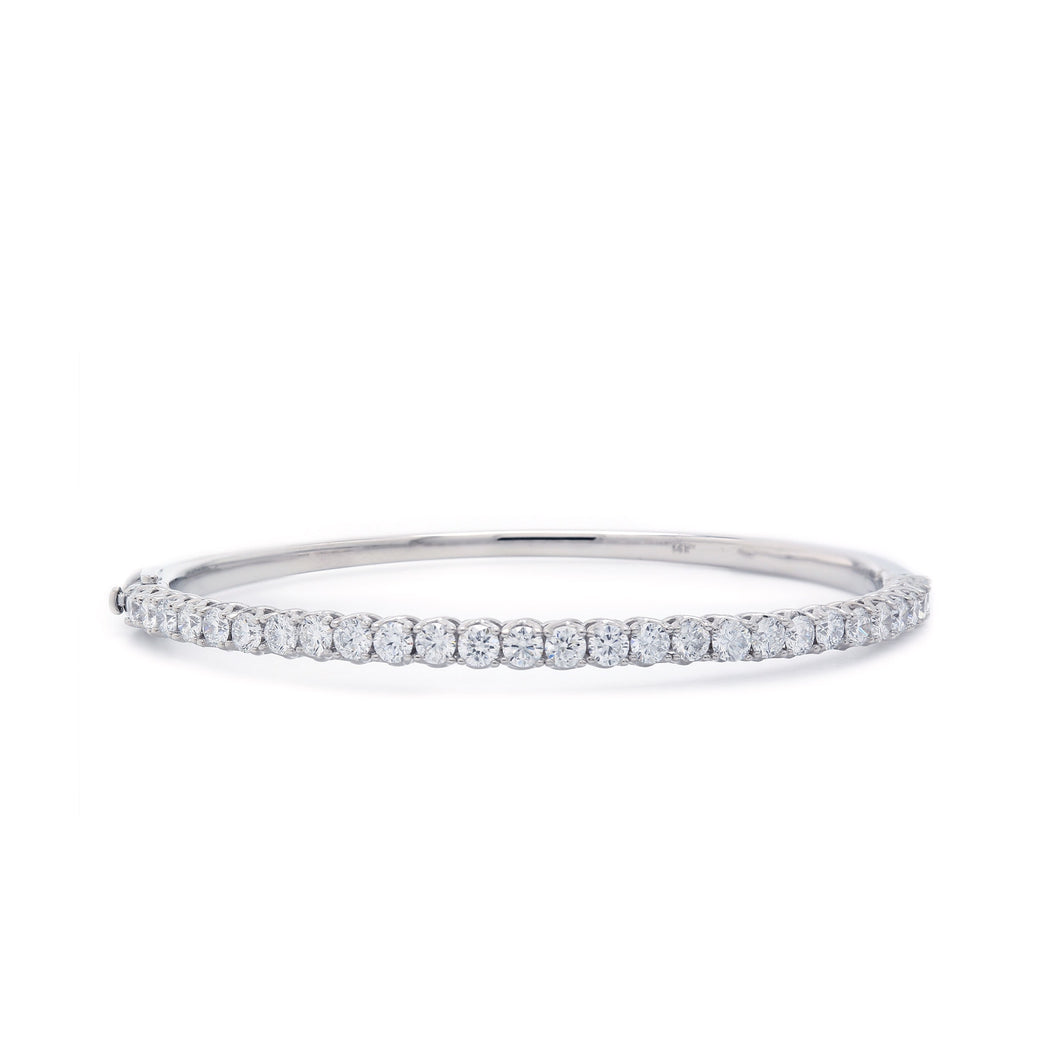 3.00CTTW Lab-Created Diamond Pave Bangle in 14K White Gold