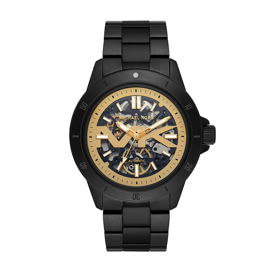 Bayville Black-Tone and Silicone Skeleton Watch