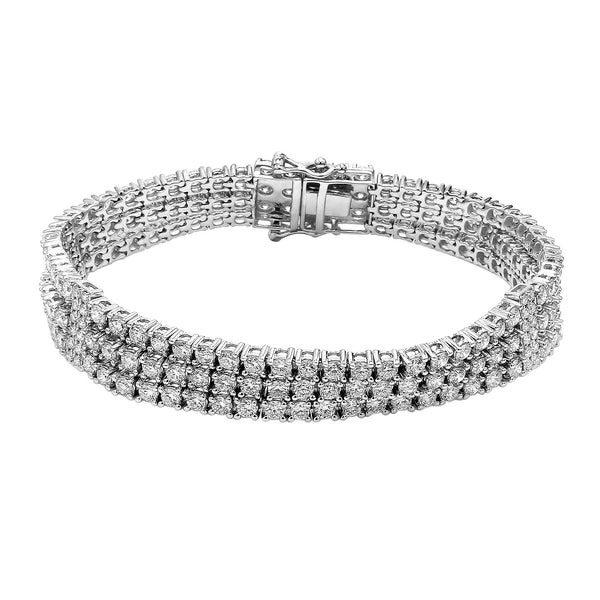 13.00 ctw. Triple-Row Diamond Bracelet