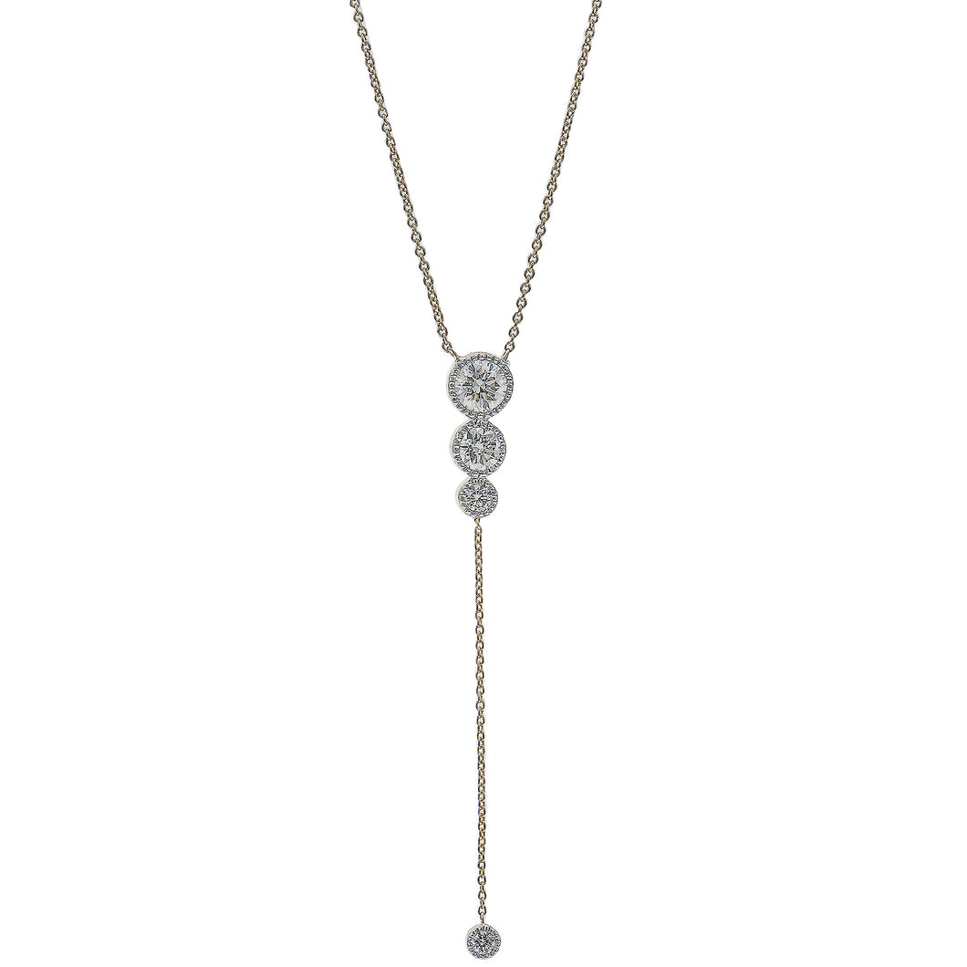 1.00 ctw. Lab-Created Diamond By The Yard Lariat Style Necklace in 14K Yellow Gold