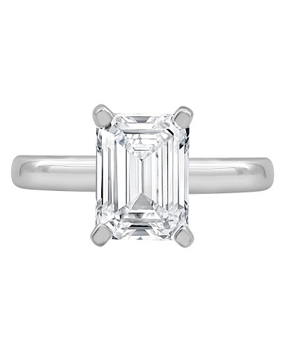 3.02 ctw. Lab-Created Emerald Cut Diamond Ring in 14K White Gold
