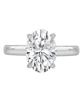 3.01 ctw. Lab-Created Oval Diamond Ring in 14K White Gold