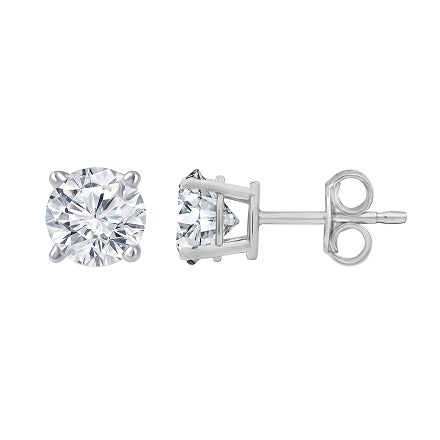 2.97 ctw. Lab-Created Diamond 4 Prong Studs in 14K White Gold