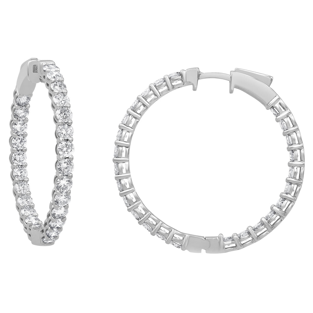8.00 ctw. Lab-Created Diamond Inside-Out Hoop Earrings  in 14K White Gold