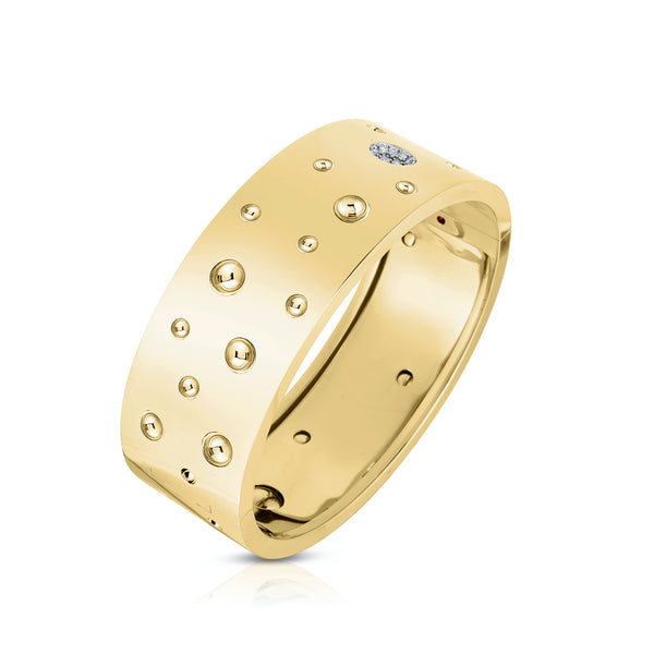 18K Gold & Diamond Accent Pois Moi Luna Wide Bangle