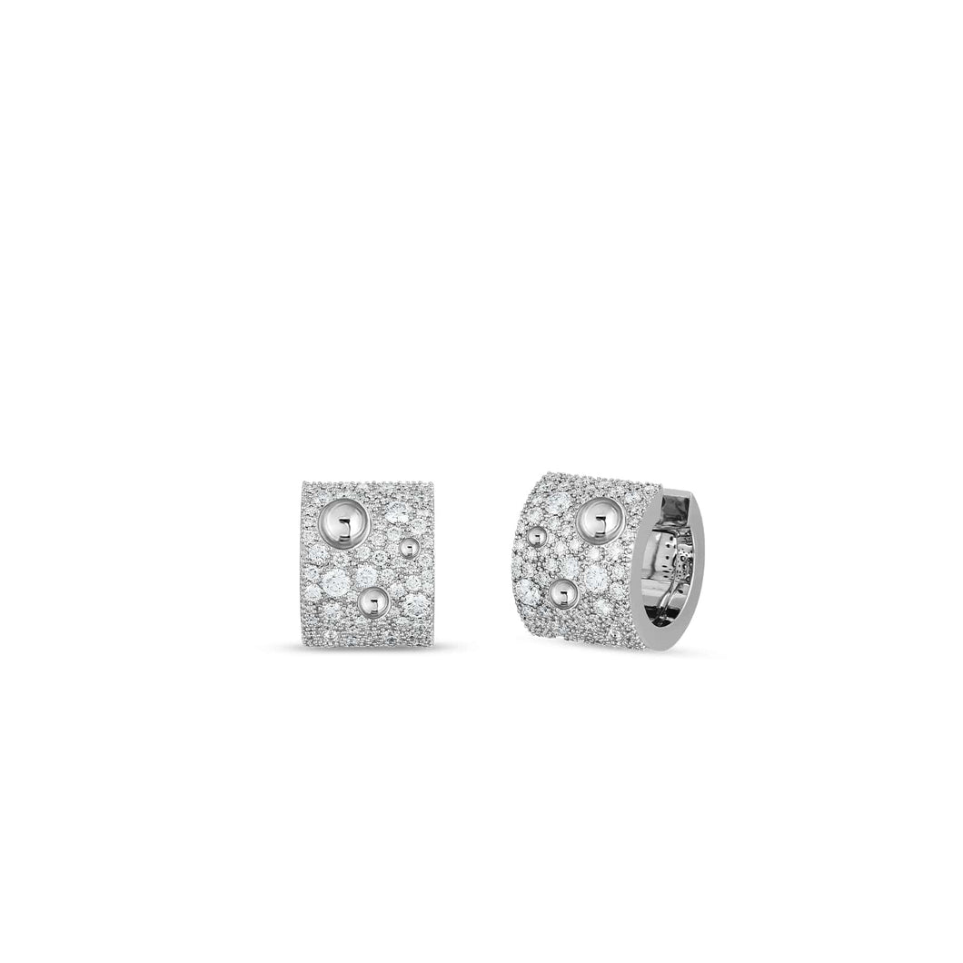 18K Gold & Pave Dia Pois Moi Luna Wide Hoop Earring