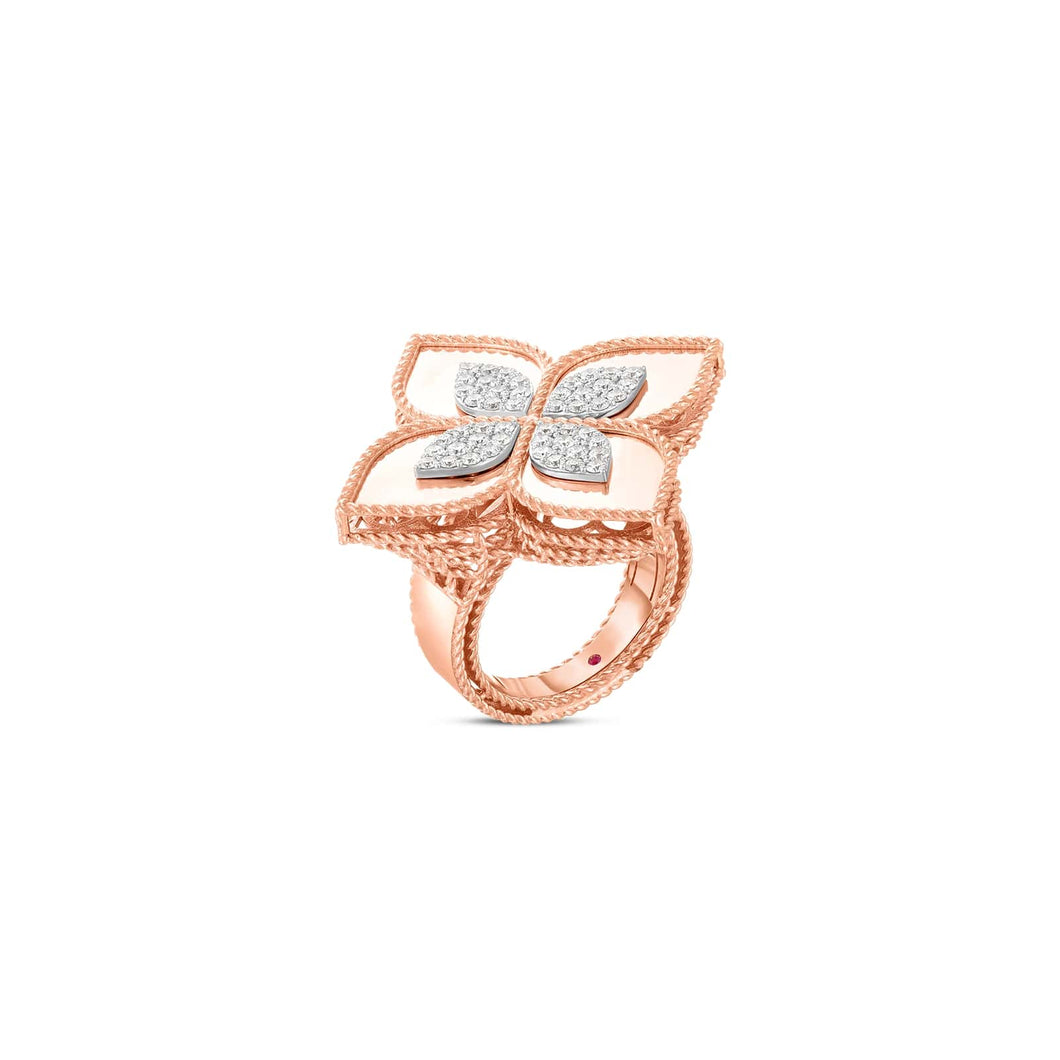 18K Venetian Princess Gold & Diamond Large Flower Ring