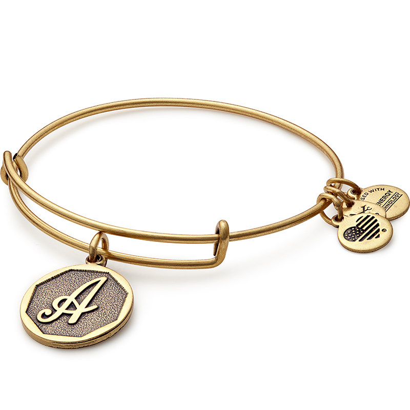 Initial A Charm Bangle
