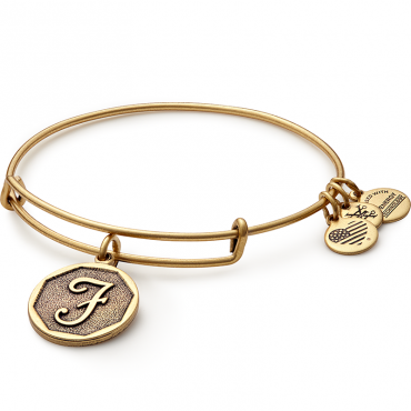 Initial F Charm Bangle