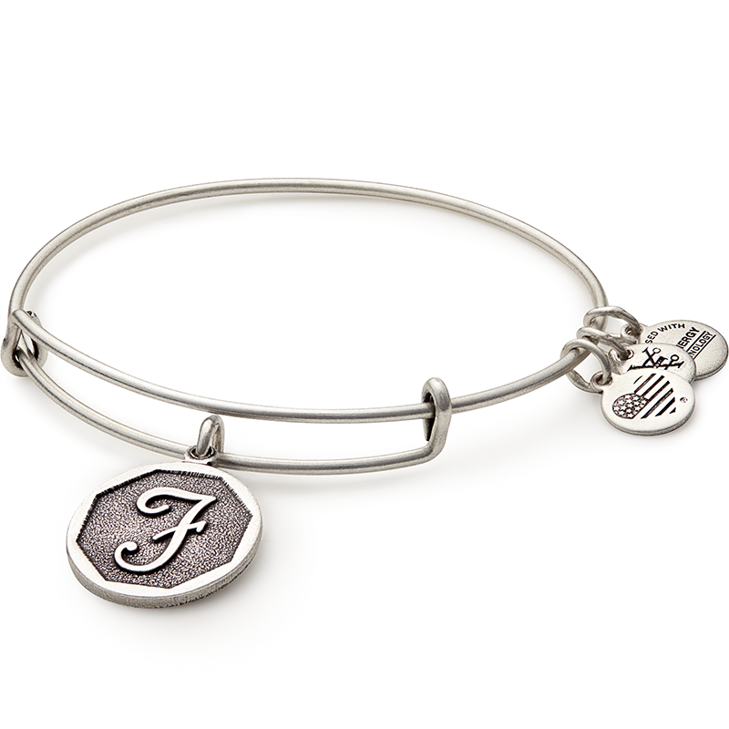 Initial F Charm Bangle