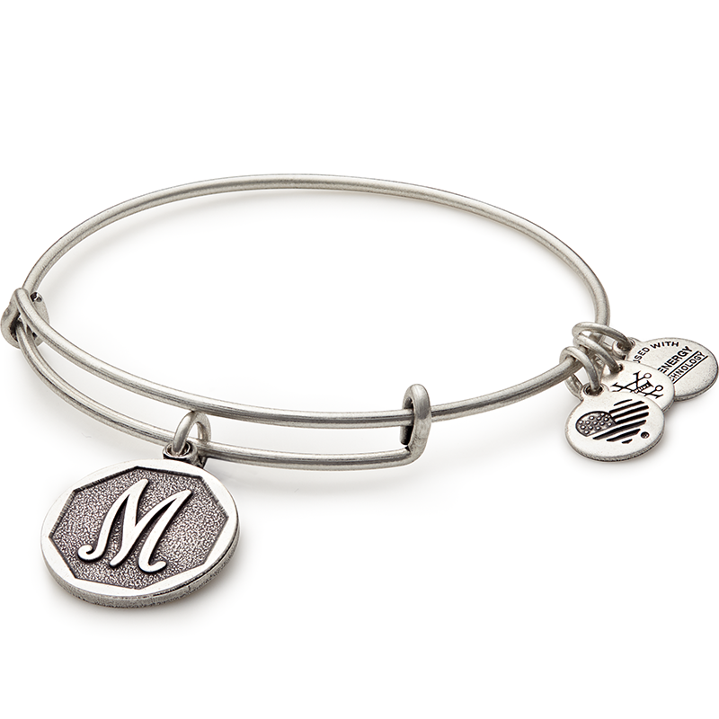 Initial M Charm Bangle