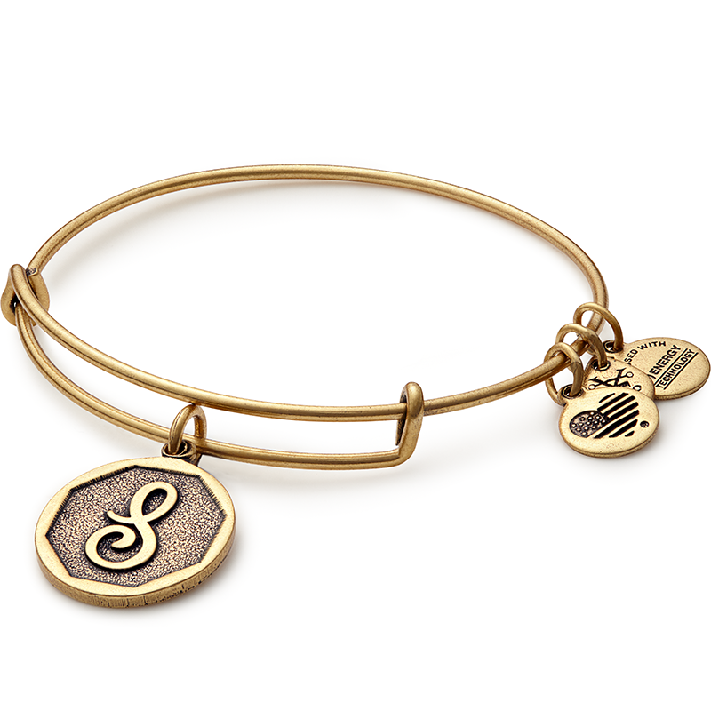 Initial S Charm Bangle