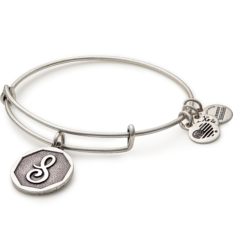 Initial S Charm Bangle