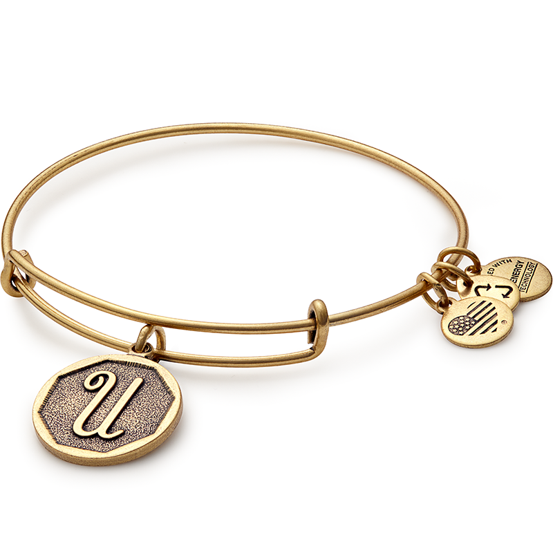 Initial U Charm Bangle