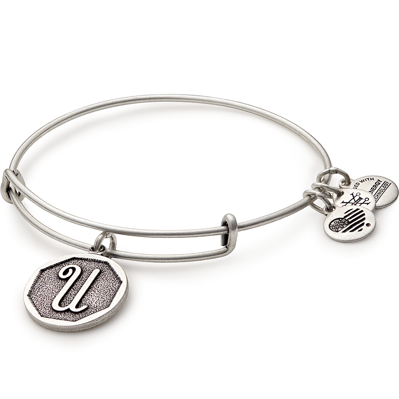 Initial U Charm Bangle