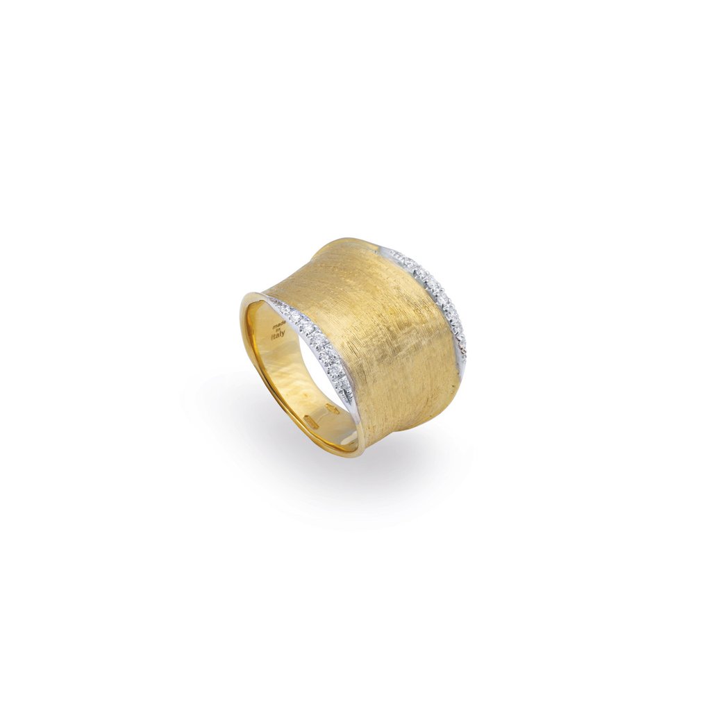 18K Yellow Gold  & Diamond Pave Medium Ring